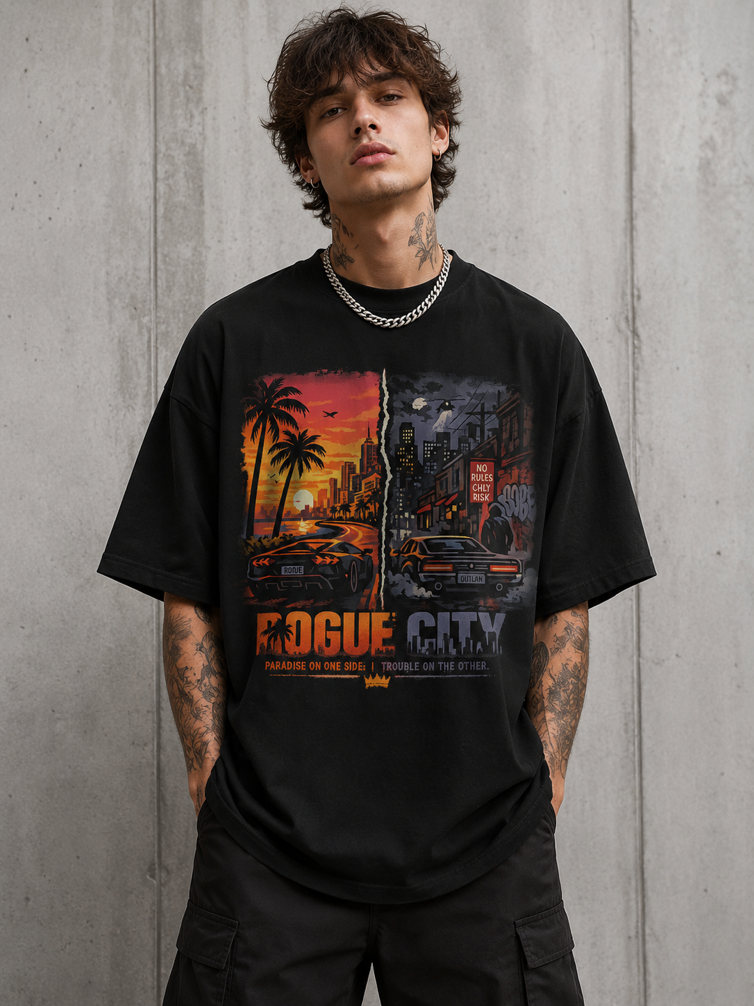 Split City Oversized Tee