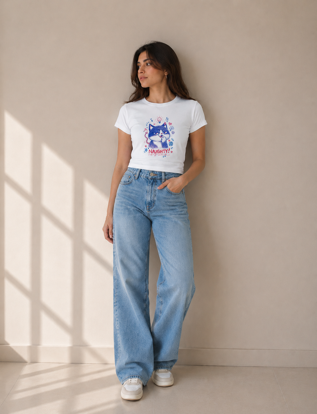naughty Cat Crop Top